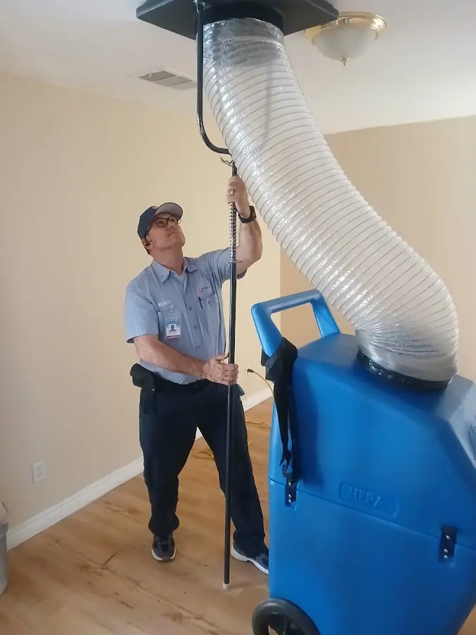 HVAC Installation technician using HEPA equipment in Cumru
